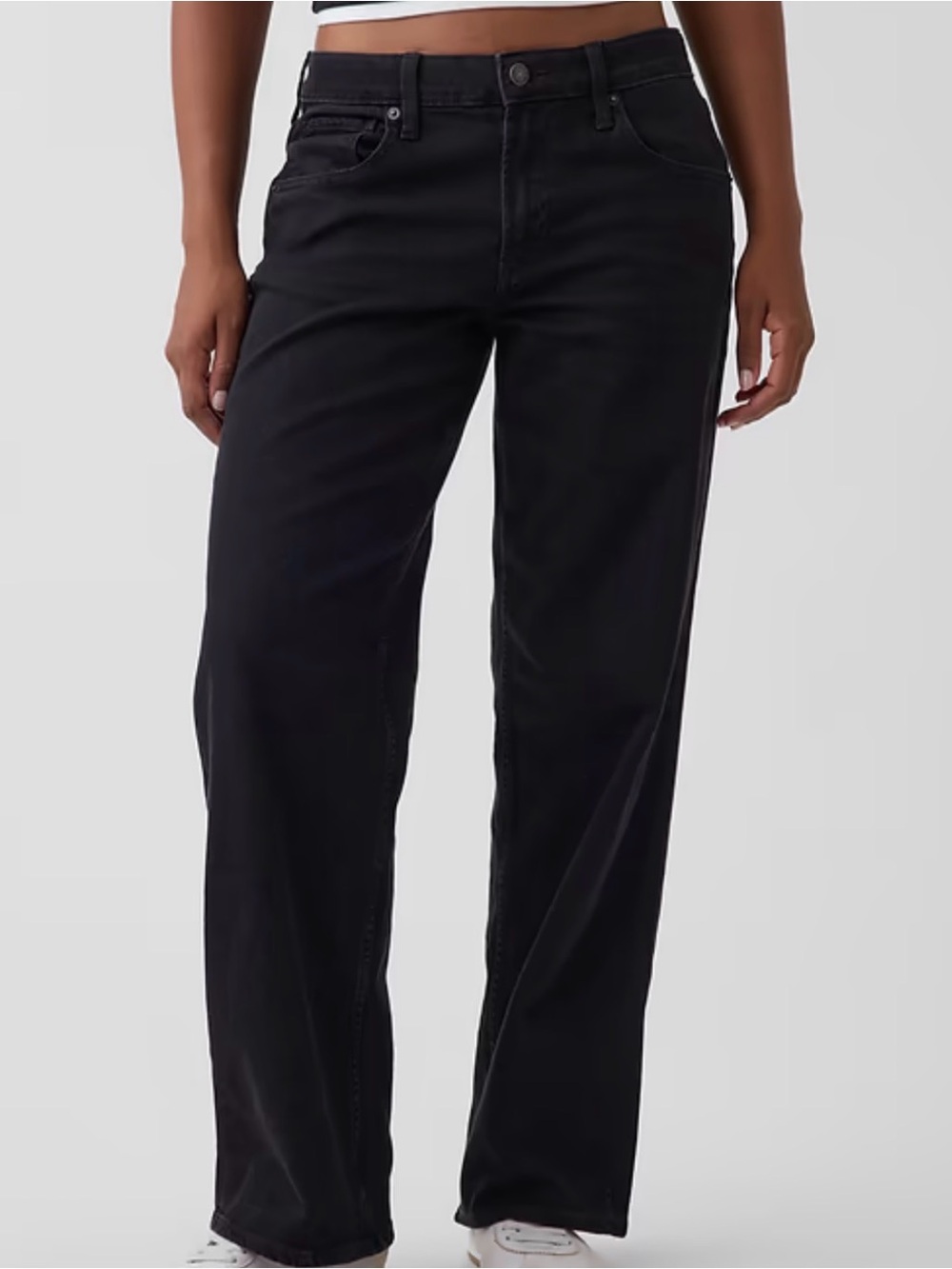 Women’s 90’s Mid Rise Jeans in Gray/Black